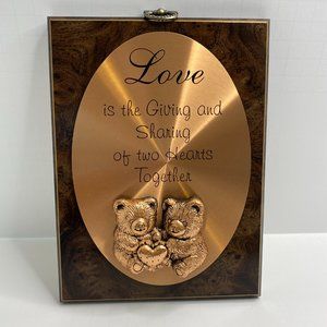 Bell Tree America Inc. "Love" Wood Hanging Wall Art Decor 8" X 6" 3D Teddy Bear